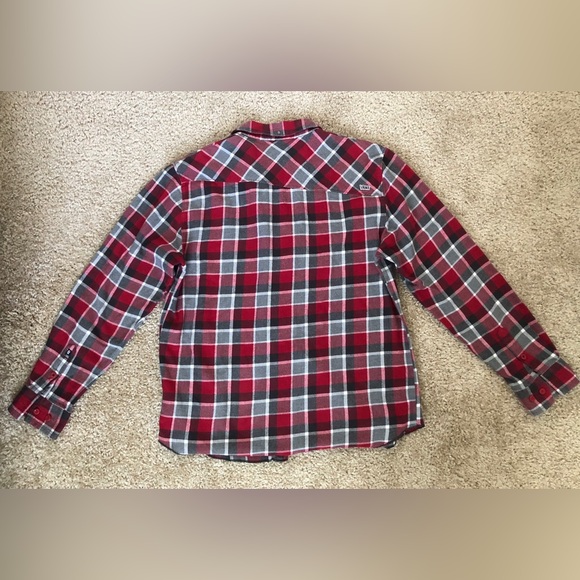 Vans flannel button down shirt with one Vans logo button Size Medium - Picture 6 of 11